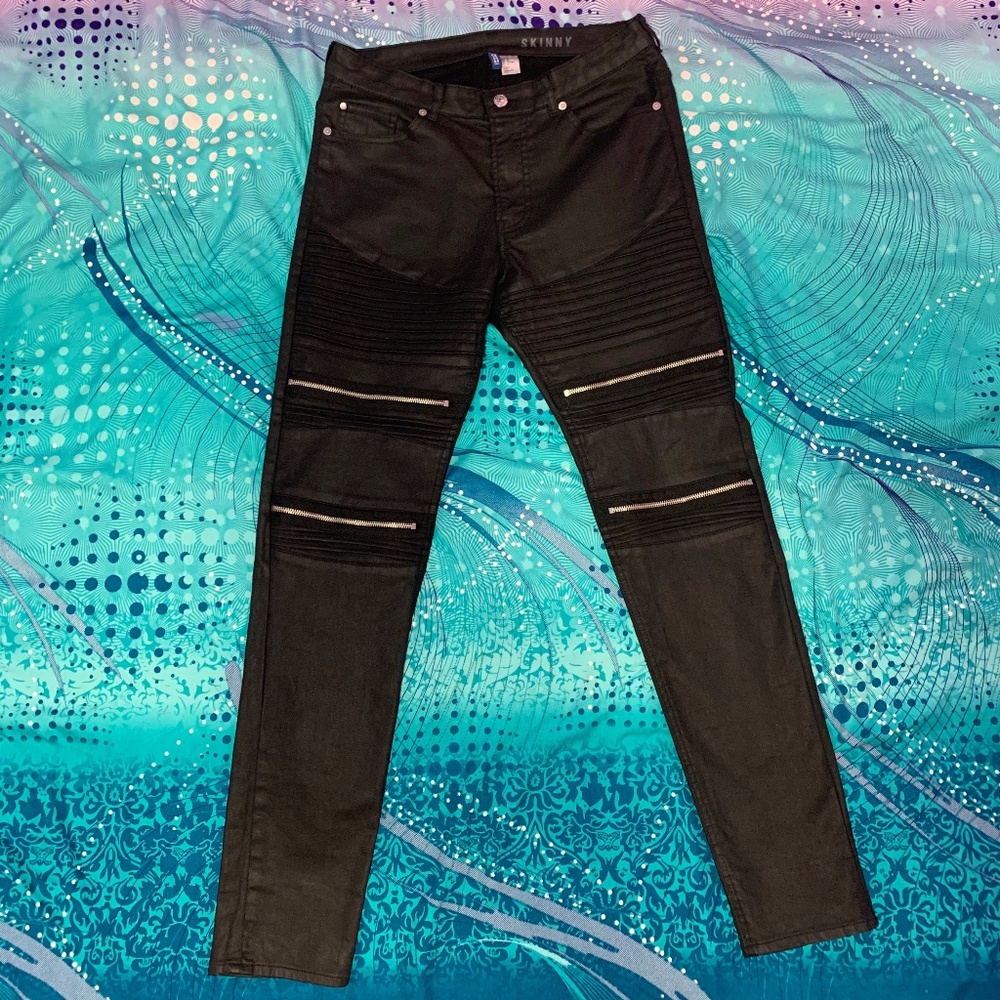 Men's Waxed Denim H&M Biker Jeans
